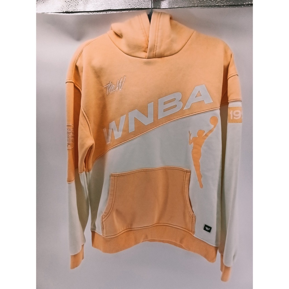 The Wild Collective WNBA Hoodie Orange White Colorblock Sweatshirt Womens Small